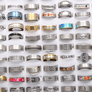 Cincin Pria <span class=keywords><strong>Stainless</strong></span> Steel Murah Grosir, Perhiasan untuk Pria dan Wanita, Hadiah Perhiasan, Batch Campuran Cincin - Product Image 5