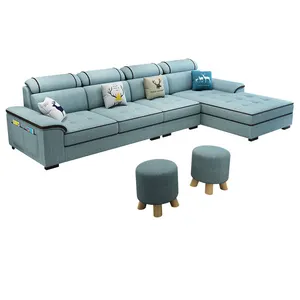 Kain Kecantikan Modern Mewah Sofa Sudut Tempat Tidur Bentuk I Kursi Sofa Tidur Kantor Ruang Sofa Set Furnitur Sofa Ruang Tamu