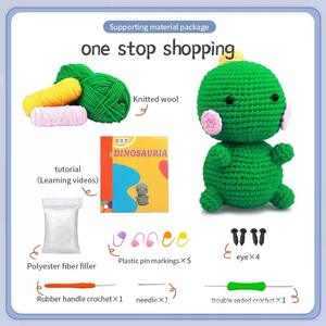 Kits <span class=keywords><strong>de</strong></span> Ganchillo DIY <span class=keywords><strong>de</strong></span> <span class=keywords><strong>Dinosaurios</strong></span> Bebé para Principiantes, Ecológicos, con Hilo <span class=keywords><strong>de</strong></span> Algodón para Bordar Animales, para el Hogar - Product Image 6