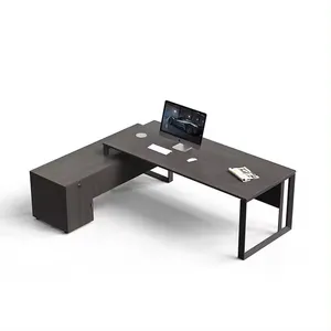 थोक कार्यालय फर्नीचर आधुनिक लक्जरी डिजाइन कार्यालय डेस्क अनुकूलित कार्यालय टेबल एल आकार