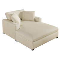 Fauteuil de détente moderne - Tissu en velours côtelé imperméable, hauteur réglable, pieds en bois pour salon, chambre, bureau à domicile, hôtel, canapé-lit