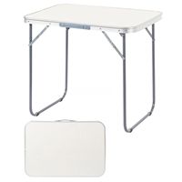 Bureau pliant moderne en PVC et acier inoxydable, portable intérieur/extérieur, 3 hauteurs réglables, poignée, couleurs personnalisables, usage commercial