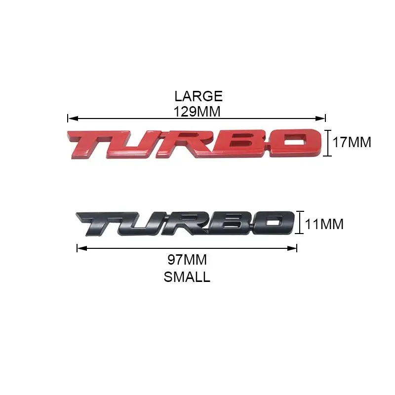 Kualitas tinggi kustom baru 3d huruf Turbo mobil Emblem lencana stiker membuat mobil Anda sendiri lambang