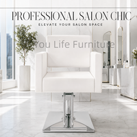 Chaise de salon moderne minimaliste blanche avec réglage hydraulique de la hauteur pour salon de beauté