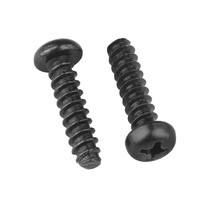 Screws Mini Phillips kepala panci ekor datar sekrup silang bulat kepala ujung datar baut kecil berlapis seng/hitam
