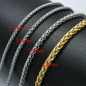 Chaîne en Acier Inoxydable Usine Vente en Gros Plaqué Or Chaîne de Maïs au Mètre pour DIY Femmes Hommes Bracelet Collier