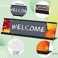 Placas de Identificación de Aluminio para Oficina de 8 x 2 Pulgadas con Impresión UV, Portaplacas de Escritorio, Letrero de Puerta Personalizado a Color, Tarjeta de Visita de Alta Calidad