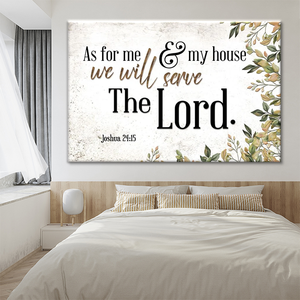 "Yo y <span class=keywords><strong>mi</strong></span> casa" - Josué 24:15 - Impresiones en <span class=keywords><strong>lienzo</strong></span> personalizadas para arte mural cristiano del hogar - Product Image 3