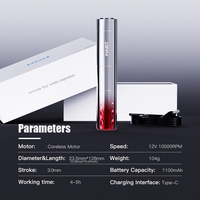 Machine PMU Électrique Sans Fil 3-en-1 Mast avec Moteur Sans Noyau, Stylo de Maquillage Permanent Professionnel et Aiguille de Tatouage Mast Pro