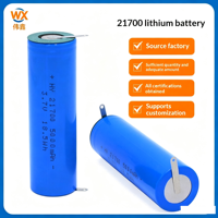 Baterai Lithium Isi Ulang Weinxin 21700 37V Kapasitas Penuh dengan Terminal Berlapis Nikel Bersertifikasi KC untuk Elektronik Konsumen 3.7V