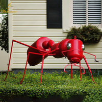 Sculpture d'abeille géante en métal coloré pour l'extérieur, décoration de parc en acier inoxydable