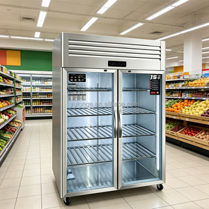 Réfrigérateur vertical commercial de luxe YULONGE à 2 ou 3 portes vitrées, refroidissement par ventilateur pour présentation en supermarché - Product Image 2