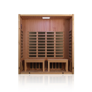 Sauna de Infrarrojos Portátil para 4 Personas, Cabina de Sauna de Madera de Hemlock Canadiense para Uso Comercial y Doméstico - Product Image 4