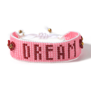 ทำด้วยมือMiyukiพูดคำNAMASTEเชื่อฝันสร้อยข้อมือที่ดีสร้อยข้อมือลูกปัดทอมือDiy - Product Image 4