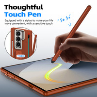 Funda Plegable Ultra Delgada con Tacto de Piel para Samsung Galaxy Z Fold 8, Ranura para Stylus, Correa de Silicona, Soporte para Cámara, Cubierta Protectora