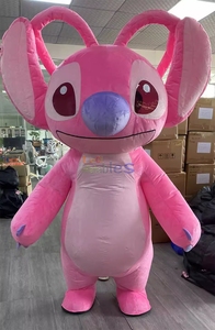 Adorable Mascota Inflable de Personaje de Dibujos Animados, Ángel Stitch, Decoración de Personaje de Dibujos Animados, Disfraces de Mascota de Peluche Inflable de Ángel Stitch - Product Image 6