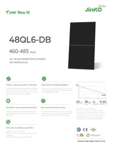 Module photovoltaïque <span class=keywords><strong>Jinko</strong></span> Solar 470W All Black Tiger Neo N-Type, panneau solaire haut rendement premium pour résidentiel et projets - Product Image 5