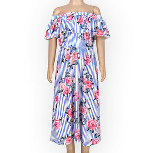 Robe longue pour bébé fille à imprimé numérique personnalisé, motif floral, épaules dénudées, vente en gros de vêtements pour bébés et enfants - Product Image 4