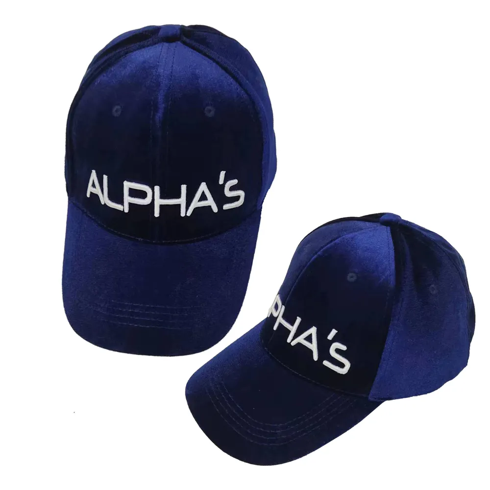 Cappellino da Baseball in velluto blu Navy,