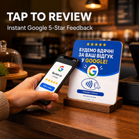 Autocollant de table en acrylique auto-adhésif de 12 cm, carte NFC Google Review avec puce NTAG213 13,56 MHz, fonction Tap NFC et code QR pour les avis