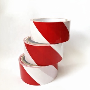 Cinta de Señalización de Piso Blanca, Roja, Amarilla y Negra, Impermeable, Resistente al Desgaste, de Seguridad, Aislante contra Incendios, Acrílica, Sensible a la Presión - Product Image 1
