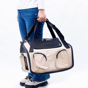 Bolsa de Transporte Portátil para Mascotas con Cierre de Cremallera, Lavable, para Interiores y Exteriores, de Malla Oxford Antiarañazos, Caja Suave para Mascotas - Product Image 1