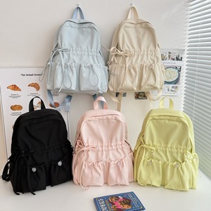 <span class=keywords><strong>Sac</strong></span> à dos décontracté plissé pour femmes <span class=keywords><strong>Sac</strong></span> d'école mignon avec nœud pour étudiantes <span class=keywords><strong>Sac</strong></span> à <span class=keywords><strong>bandoulière</strong></span> pour dames - Product Image 5