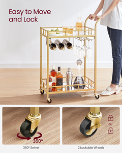 Chariot à cocktails <span class=keywords><strong>VASAGLE</strong></span> pour <span class=keywords><strong>cuisine</strong></span>, salle à manger, salon, chariot <span class=keywords><strong>de</strong></span> service extérieur, chariot <span class=keywords><strong>de</strong></span> bar à 2 niveaux avec porte-bouteilles - Product Image 5