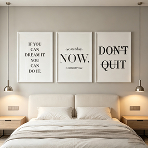 Affiches et impressions HomeDecor : Tableau 3 panneaux « Succès : Valeurs Nutritionnelles » – Citations Motivantes sur Toile avec Cadre Vertical - Product Image 3