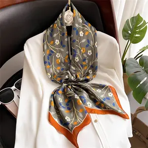 Оптовая продажа, шёлковый шарф, печать на ощупь, в стиле Ins, популярная женская шаль большого размера