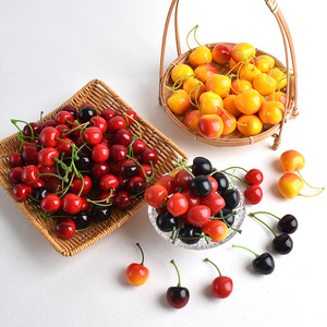Accessoires décoratifs miniatures faits main pour jeux alimentaires, modèle de cerise rouge et jaune simulée, occasions de Noël et de Thanksgiving KANGNING - Product Image 2
