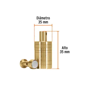 Truper 12 oz Plumb Bob in ottone con centro e guida magnetica per macchine edili - Product Image 3