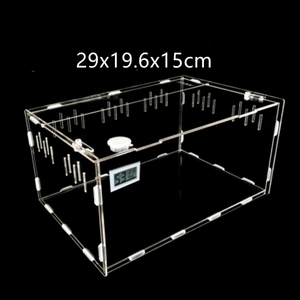 Terrario Acrílico para Reptiles, Caracoles, Arañas, Jaula para Hábitats, Mini Terrario para Invertebrados, Caja de Exhibición para Insectos, Termohigrómetro - Product Image 5