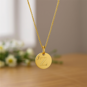 Collier avec pendentif lettre Z Zinzi, plaqué or, acier inoxydable, bijoux minimalistes tendance pour femmes - Product Image 2