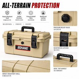 Bohang Tool Box Sand Colored Durable <b>Hard</b> Handle Storage <b>Case</b> For Mechanical Use - Product Image 3