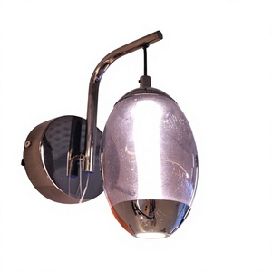 Modern <b>Wall</b> Lamp Metal Glass Dome Shade E27 LED Warm White <b>Light</b> 3000K <b>Switch</b> Control Indoor Living Room Lighting - Product Image 2