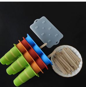 Moldes plegables para helados, 6 piezas, moldes de silicona para helados, libres de BPA, reutilizables, fáciles de desmoldar. - Product Image 5