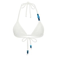 Bikini met handgebreide kralen, op maat gemaakt, effen/geprint haltertop, enkelzijdige strik, hoge uitgesneden cheeky bottom, hoogwaardige tweedelige zwem- en strandkleding