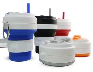 Design a prova di perdite buona sigillatura BPA Free sana sicurezza portatile in Silicone riutilizzabile tazza pieghevole