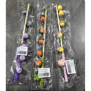 عصا دعابة القط الجديدة من Hiphoppet مع عمود طويل من الخيزران لتخفيف ضجر القطط ألعاب القط التفاعلية المضحكة منتجات الحيوانات الأليفة مع أجراس - Product Image 3