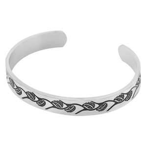 European American Style Feather Leaf Retro Men's Stainless Steel Ring And <b>Bracelet</b> Internet Popular Hipster Student Jewelry <b>Set</b> - Product Image 5