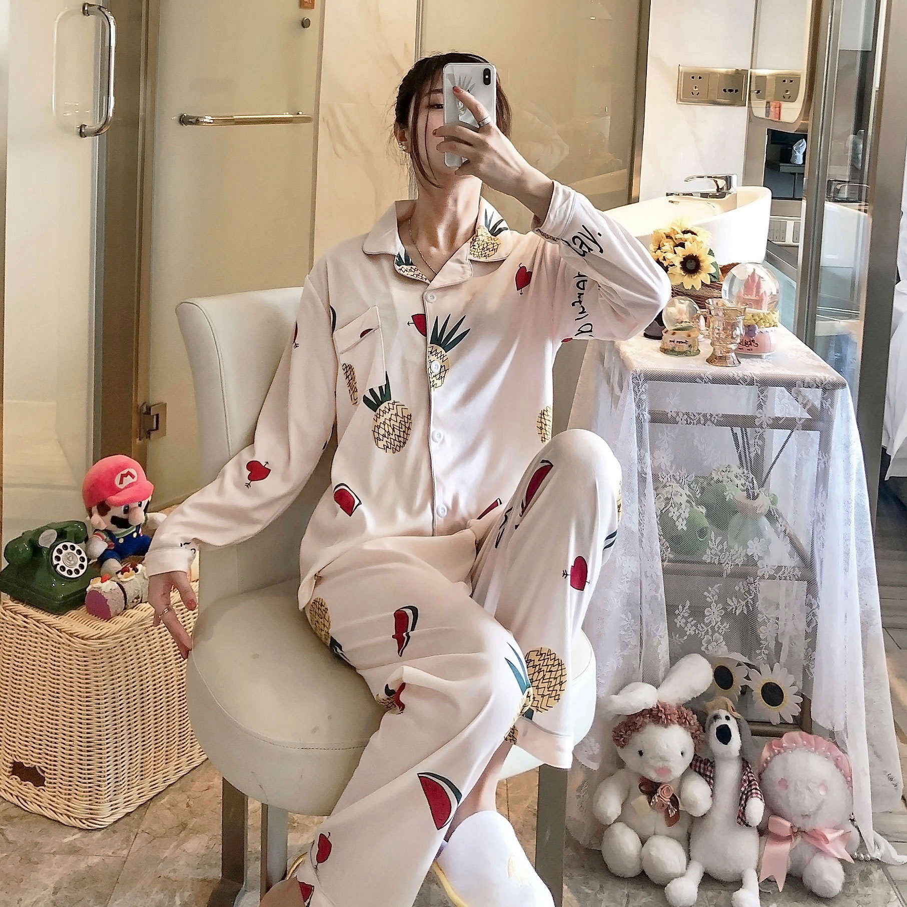 S long pineapple cardigan