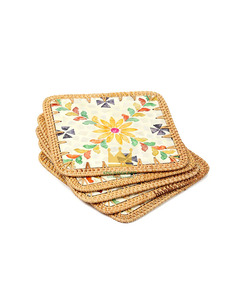 Mantel Individual Redondo de Ratán con Incrustaciones de Nácar, Tejido a Mano, Ecológico, 33 cm de Diámetro, para una Cena Elegante, Precio Económico - Product Image 5