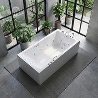 Bain à remous rectangulaire en acrylique sur mesure avec massage à bulles d'air et accoudoirs pour fournisseur de solutions de spas résidentiels et commerciaux