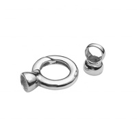 Breloque ronde en argent sterling 925 plaqué or 18 carats avec fermoir à ressort pour bracelet, connecteur de bijoux tendance.