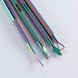 Factory direct supply of double-ended <b>nail</b> file, cuticle remover, and <b>nail</b> polish pusher; cross-border colorful <b>nail</b> art <b>tool</b> - Product Image 4