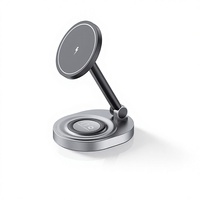 Chargeur sans fil pliable 3-en-1 à charge rapide magnétique W14 avec port Type-C, sortie 20W pour téléphone, montre et écouteurs
