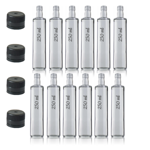 Bottiglie di vetro doriche trasparenti da 500ml o 250ml (12/6 unità) - Product Image 2