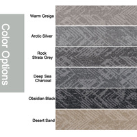 Dalles de moquette géométriques 3D en nylon QIANQIAO Glacier, texture 25x100cm, pour bureaux d'avocats, banques d'investissement et espaces professionnels