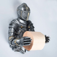 Porte-papier toilette en résine, statue décorative Sir Wipealot, figurine en résine, décoration de salle de bain